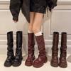 Pant Pants Boots Thick-soled Tall Knight Boots Women's 2025 Autumn and Winter New Spice Girl Boots Small Retro Pile Boots