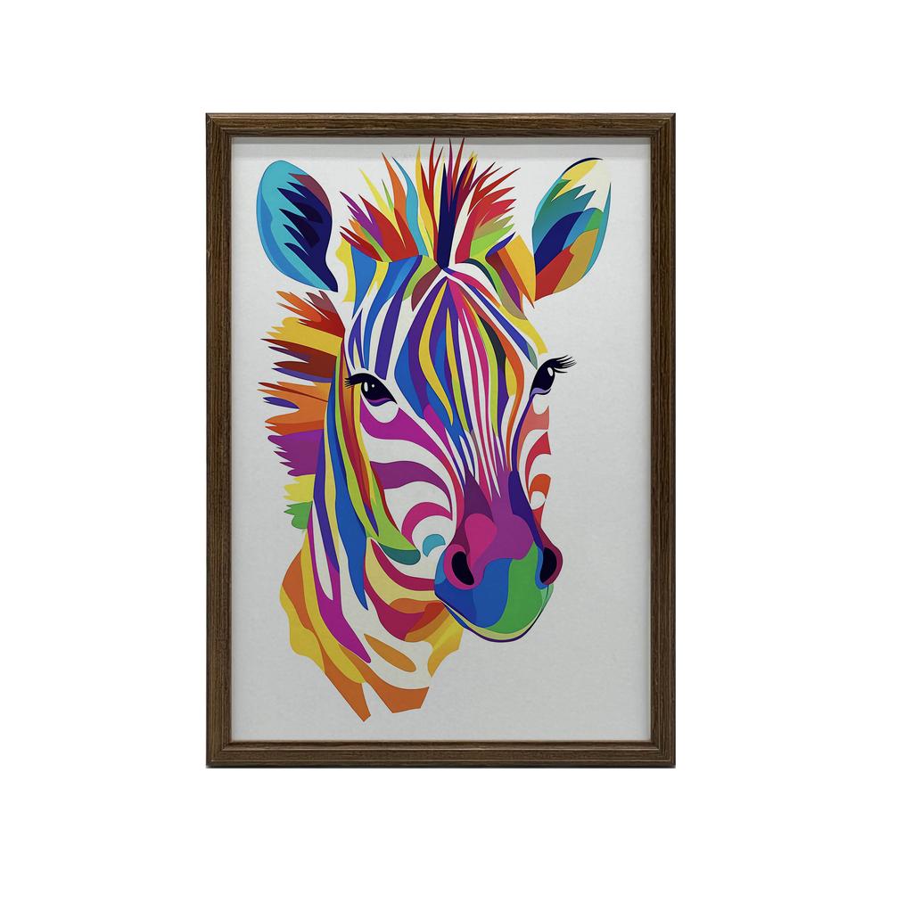 Plakat Tęczowa Zebra Plakat Tęczowa Zebra, 30X40 Cm, Bez Ramy, Papier Matowy 230 Gsm