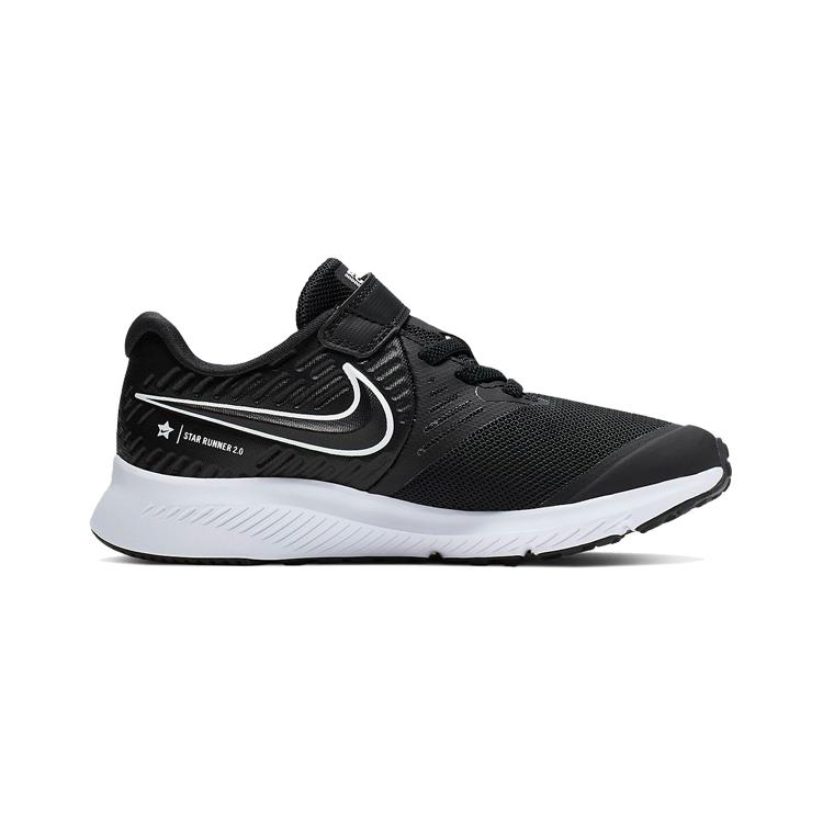Nike Star Runner 2 Минималистичный стиль Низкие детские кроссовки для бега Черно-белые Дети возрастом от 3 до 7 лет AT1801-001