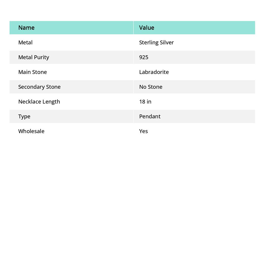 Ювелирный кулон из натурального лабрадорита 925 пробы из серебра 1,89 дюйма a7N77