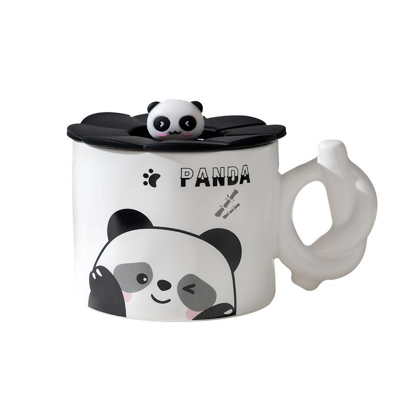 Милая мультяшная панда керамическая чашка персонализированная кружка для студентов мужского и женского пола пара стакан воды подарочная кофейная чашка для домашнего использования