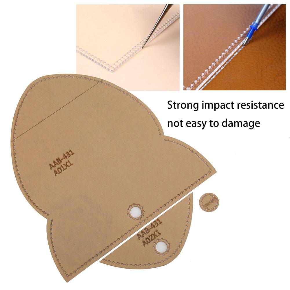 Hand Made Leather Template Set Transparent Acrylic Mouse Case Craft Tool