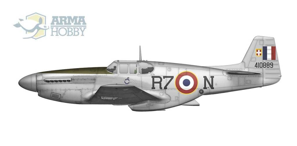 Alma Hobby Free French Air Force Mustang Expert Set Пластиковая модель ADL70040 Литье Цвет 1/72 F-6C