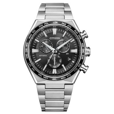 Часы Atessa Light Powered Eco Drive Radio Watch водонепроницаемые ACT Line черные CB5966-69E мужские серебристые