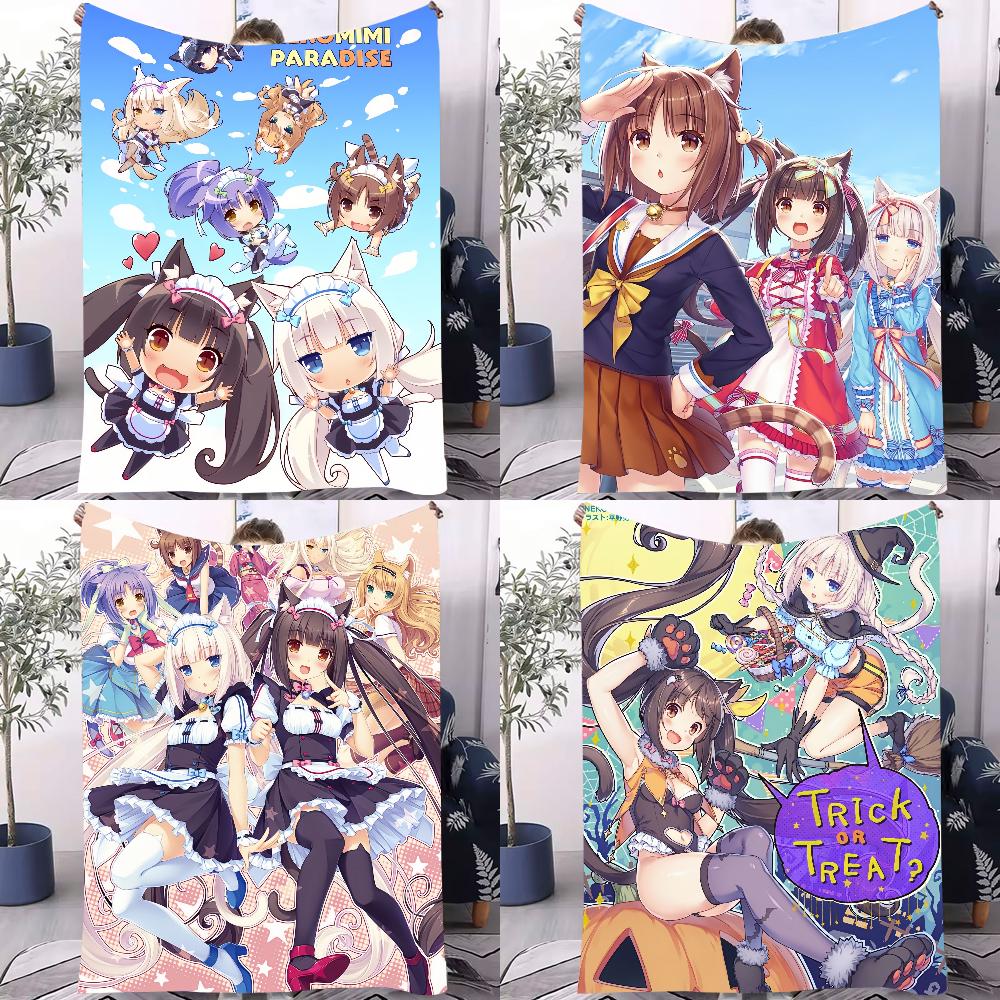 Плед N-Nekopara-S Легкий Дизайн Для Общежитий, Дневного Сна, Гостиной, Офиса, Дивана, Всесезонный