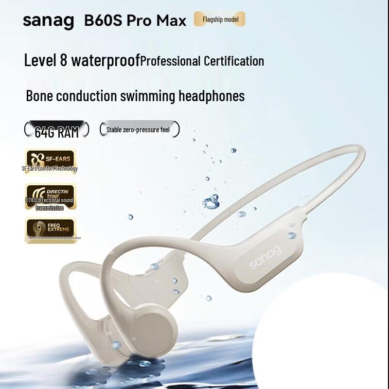Спортивные наушники Sanag B60S Pro 64 ГБ с костной проводимостью, открытого типа