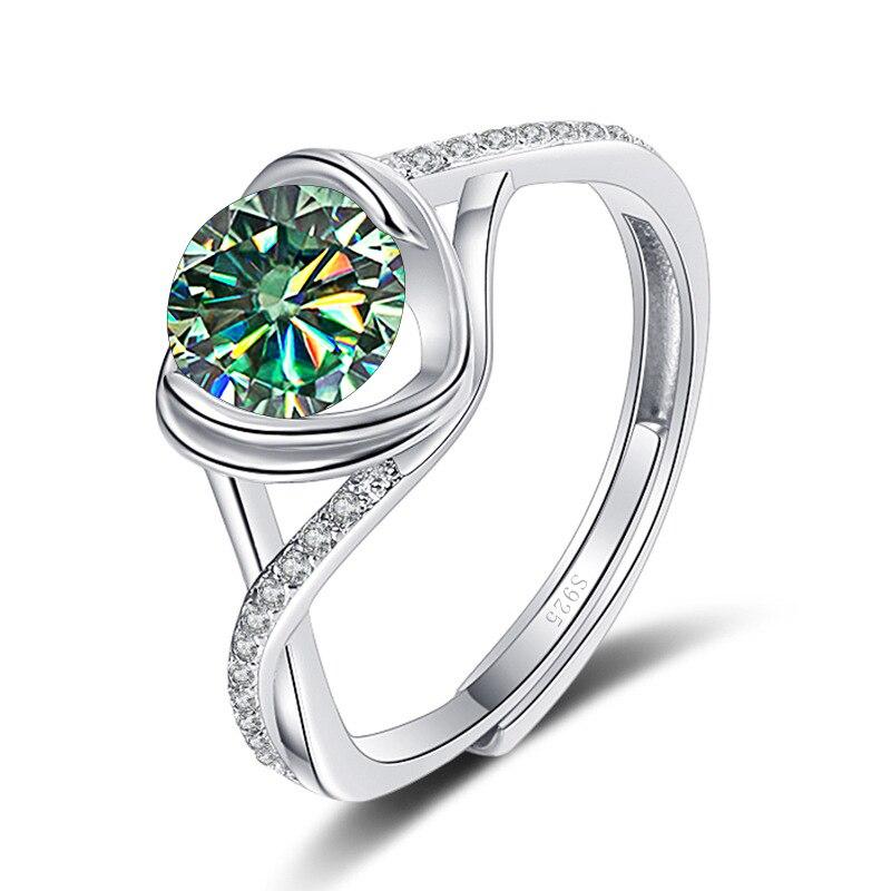 Bague Ringen Женское обручальное кольцо с крестом в один карат из камня Mosang из чистого золота 925 пробы, свадебные украшения, измененный размер
