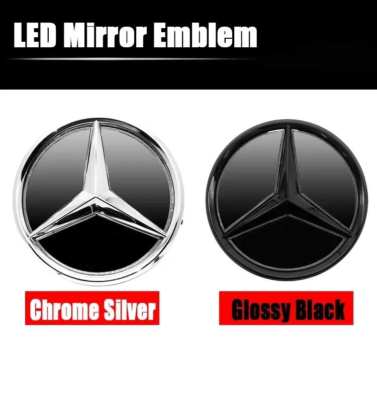 Illuminated Star Badge Car Front Grill LED Emblem Light For Mercedes Benz CLS W218 W205 W176 W212 W117 W207 W166 3D Mirror Logo KO1