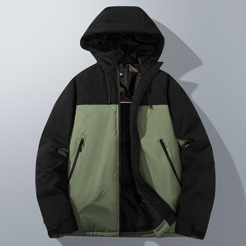 Graphene jacket fleece thickened cotton-padded coat men's winter business leisure warm windproof removable hat