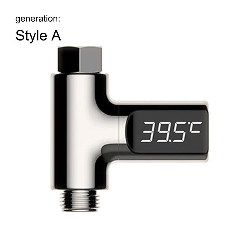 Светодиодный дисплей Домашний термометр для воды и душа от 5 до 85 градусов Цельсия Питание от потока воды Забота о ребенке Термометр для душа