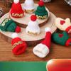 Christmas Cake Decoration Santa Hat Bear Hat Milk Tea Cup Wool Ball Hat Scarf Dress Up Accessories