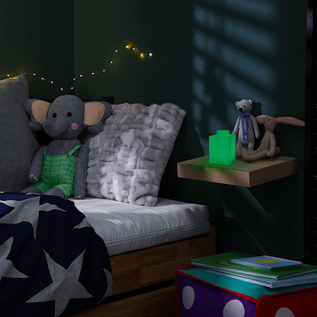 IQ Iconic 1x1 Форма блока Лего Мягкий силиконовый сенсорный ночник 8 цветов меняющийся ночник настольная лампа Безопасный для маленьких детей (зеленый)