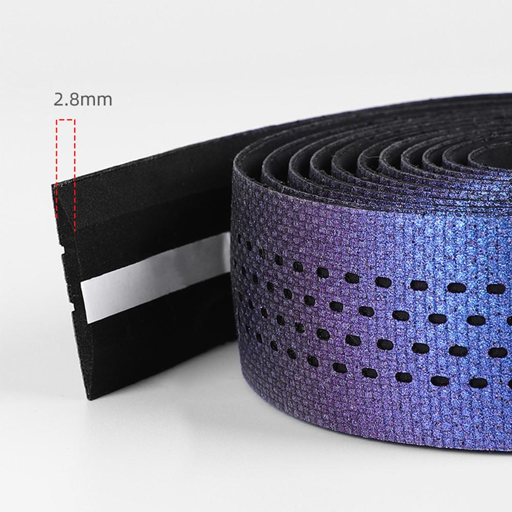 Градиентный фиолетовый ремень на руль шоссейного велосипеда, лента на руль велосипеда, дышащая, противоскользящая, водонепроницаемая, амортизаторная лента из ЭВА, перфорированный ремень на руль