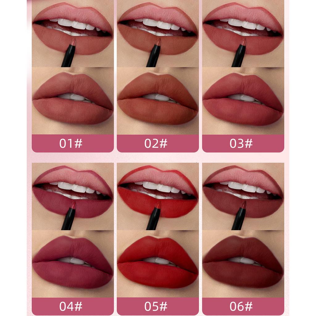3Pcs/set Dual-head Lip Gloss Lip Liner Pencil 2-in-1 Set Waterproof Matte Velvet Non-smudge Dual-head Lip Glaze Lip Liner Lipstick Set