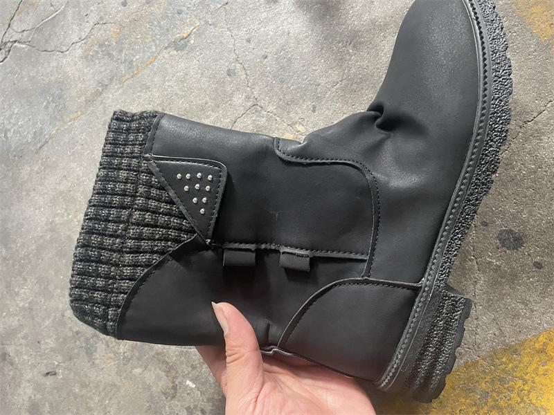 Мода 2024 года женские сапоги до середины голени вязаные женские сапоги на платформе флокированные летние туфли женские туфли ретро сапоги новые Botines Para Mujeres