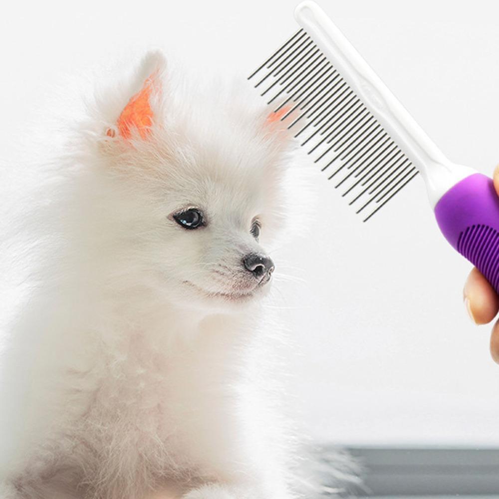 Metal Teeth Pet Slicker Brush Metal Fine Pin Pet Grooming Comb Dog Comb Daily Pet Grooming
