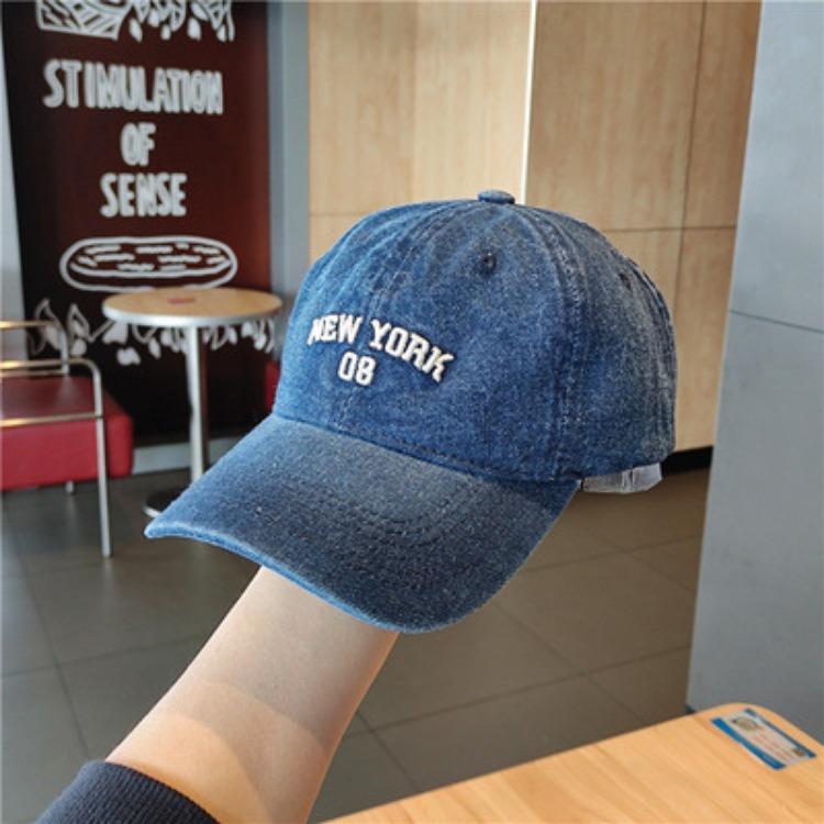 Embroidered Baseball Hat Spring and Autumn Hat for Women Casual Versatile Denim Duck Tongue Hat for Men