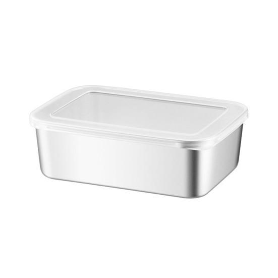 Ланч-бокс из нержавеющей стали с крышкой, герметичный, квадратный, для приготовления еды, обеда, хранения в холодильнике, штабелируемый, безопасный для духовки, контейнер для хранения продуктов