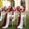 10/50Pcs 17x250cm Shiny Chiffon Chair Sashes Set Sash Gauze Wedding Chair Covers Ribbon Wedding Party Aisle Chair Decoration