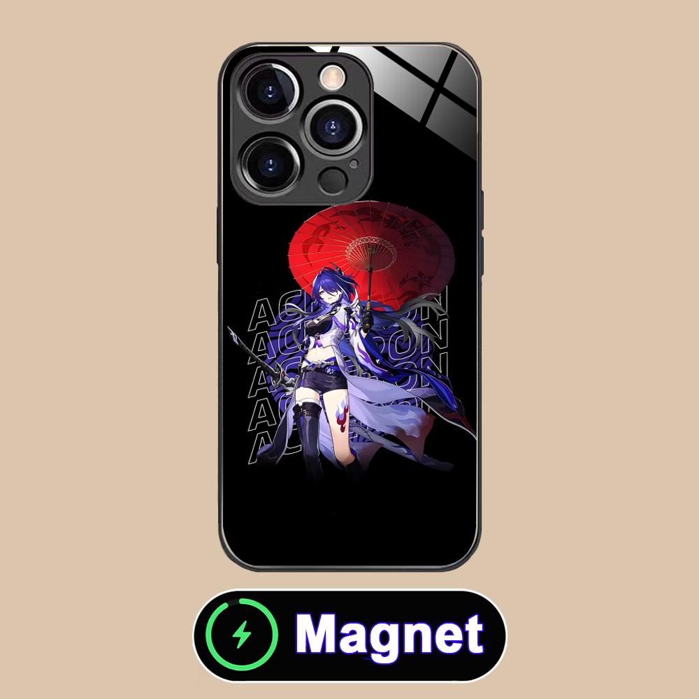HSR Acheron Стеклянный чехол для мобильного телефона MagSafe для iPhone 17 16 15 14 13 12 11 Air Pro Max Plus Mini Цветной чехол
