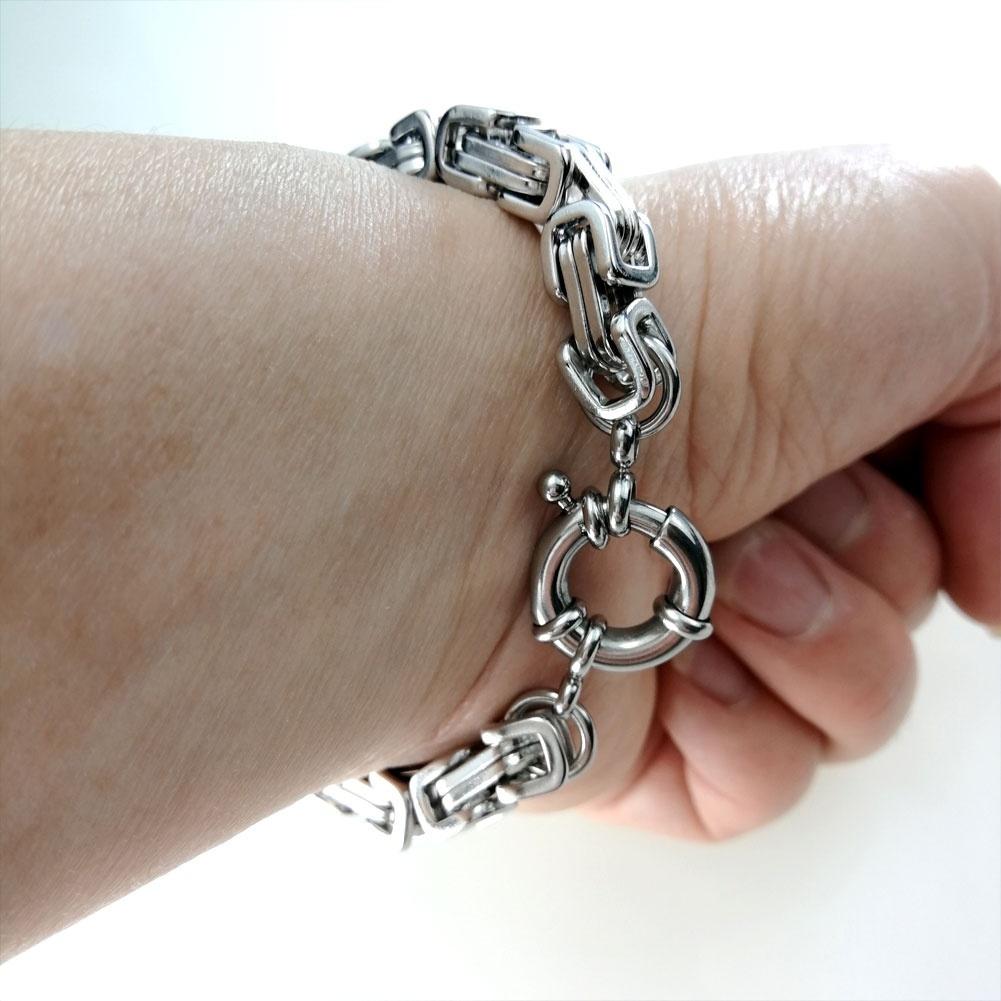 Браслет из нержавеющей стали, византийский звено, браслет для мужчин, женщин, мальчиков, водонепроницаемость
