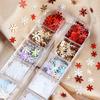 1boxChristmas Snowflake Nail Art Glitter Decorations Autumn Winter Red Gold White Snowflakes Mixed Colors Wearable Nail Glitter
