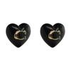 Серьги из латуни с логотипом Женские серьги Черные 37422706GLD001