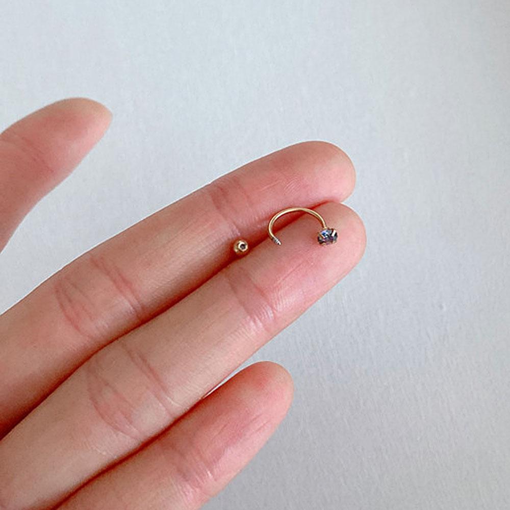 Jewelry 6mm/8mm Stainless Steel Cubic Hoop Cartilage Ring Nose Ring Ear Piercing