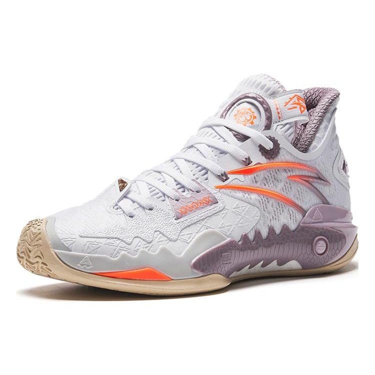 Anta Баскетбольные кроссовки Crazy Tide 5 Mutation Slip Resistant Durable Low Top, женские кроссовки, белые, фиолетовые 122331106-1