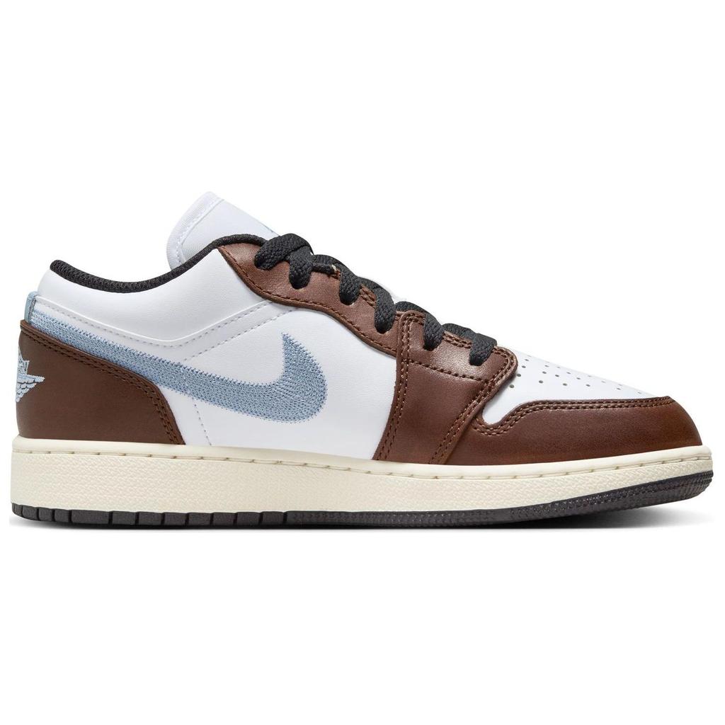 Детские кроссовки Air Jordan 1 Low SE GS Mocha Blue Grey White Black Sail FQ8156-142