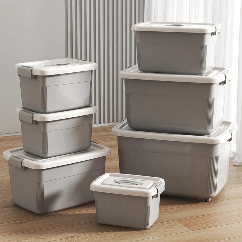 25QT бытовые ящики для хранения с крышкой пылезащитные органайзеры коробки современная простота разное игрушки контейнер штабелируемые шкафы