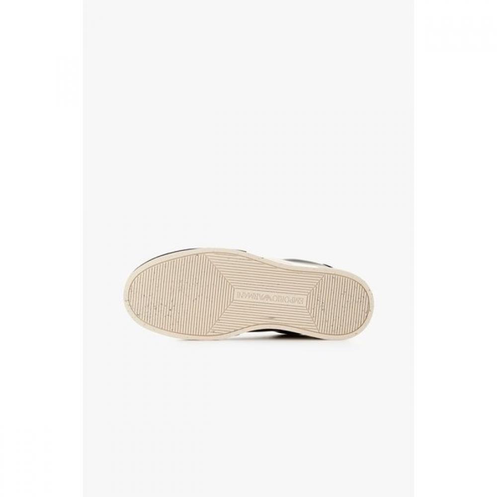Emporio Armani Мужские кожаные кроссовки с пятнистой подошвой A515131014