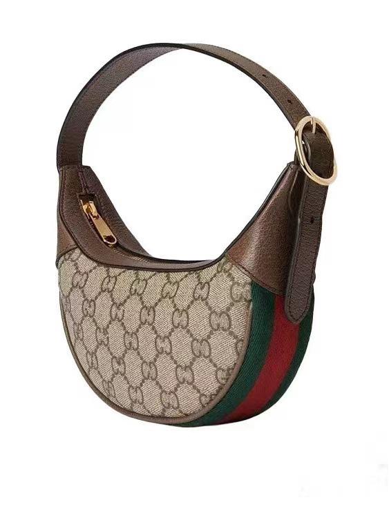 Мини-сумка через плечо 'Полумесяц' из кожи с монограммой Ophidia