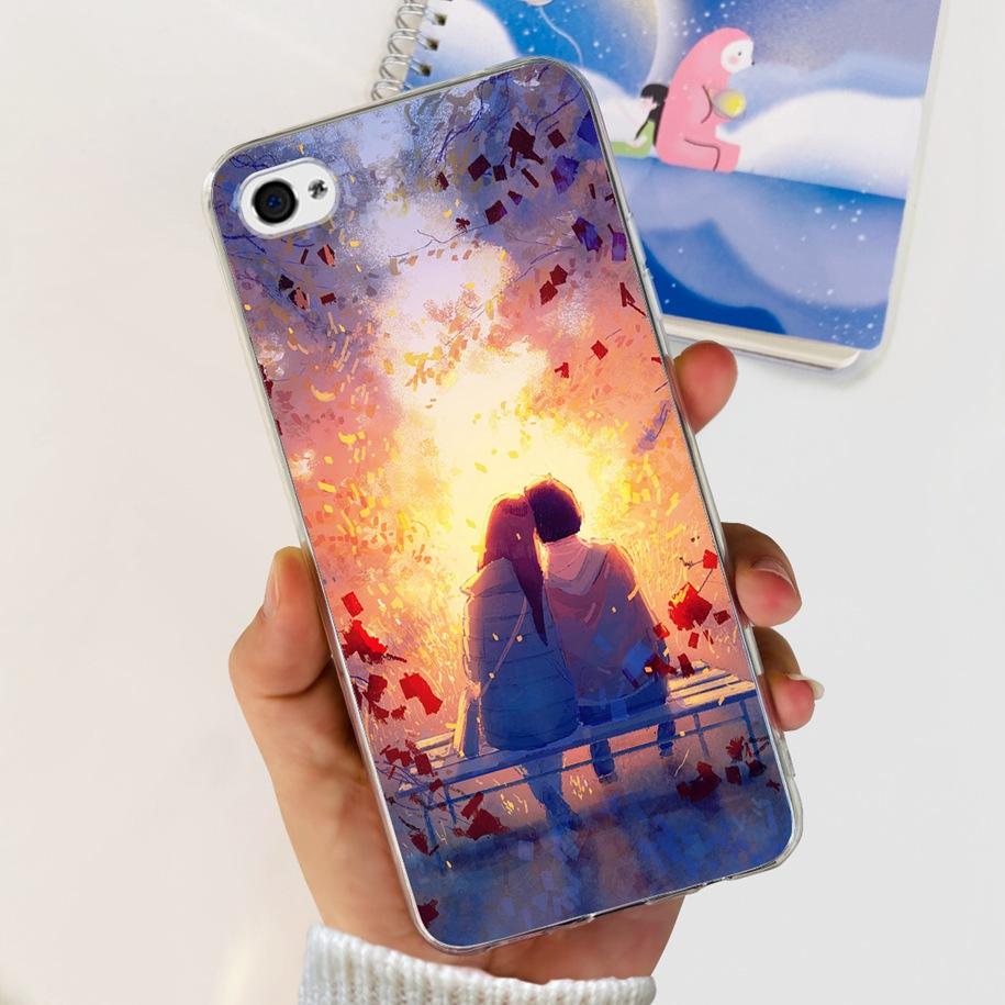 For Apple iPhone 4 Case Popular Flower Astronaut Clear Funda Soft Silicone Cover For iPhone 4s 4 s Bumper for iPhone4 Coque Capa