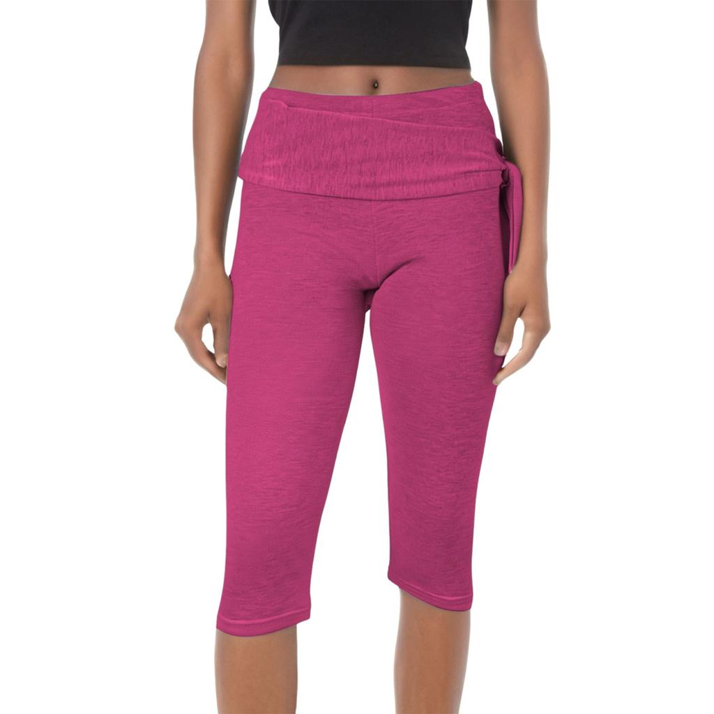 Женские облегающие брюки с низкой посадкой, эластичным поясом и двумя укороченными леггинсами, повседневные штаны для йоги с подъемом бедер