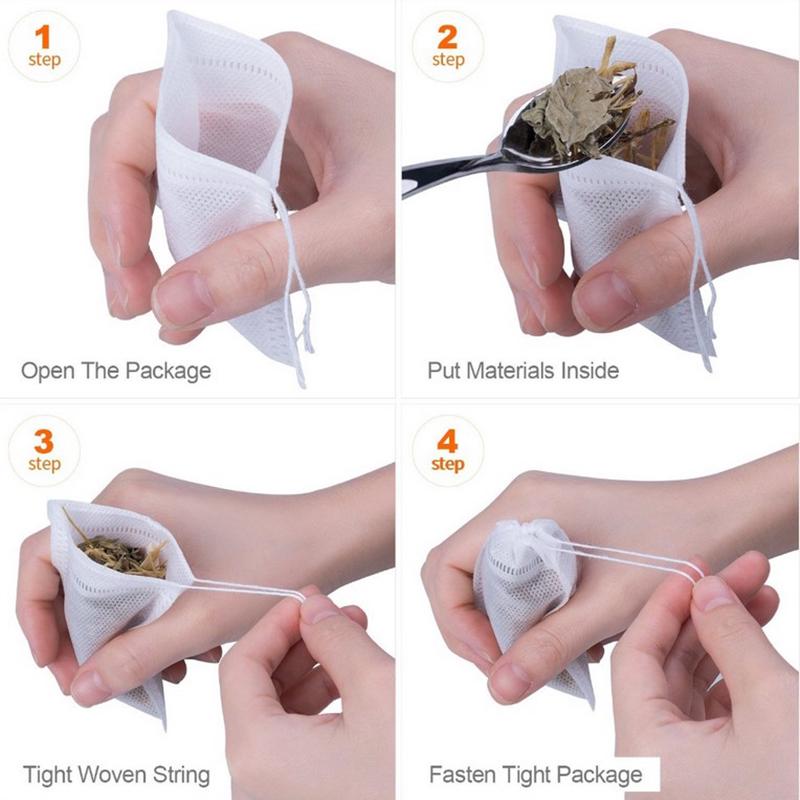 Одноразовые чайные пакетики 100 шт./лот чайный пакетик пустой ароматизированный с нитью Heal Seal Filter