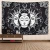 RSINC Tapestry Wall Hanging Sun Moon Tarot Cotton Handmade Printed A,84x54 Inch B0CV1531MH