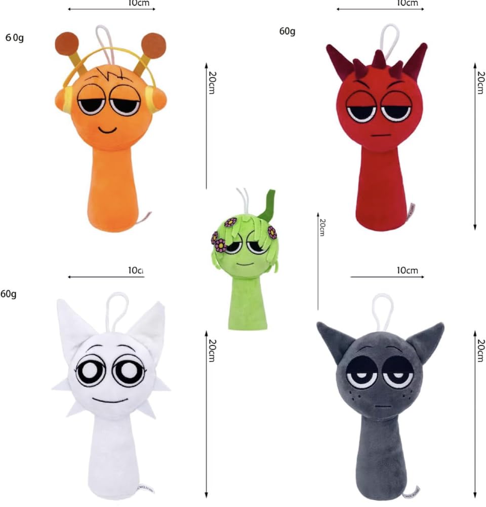 Spranky Plush Doll Set of 5 Goods Doll Singing Monster Character Oren Ladi Vineria Gray Wenda (многокрасочный (Комплект А))