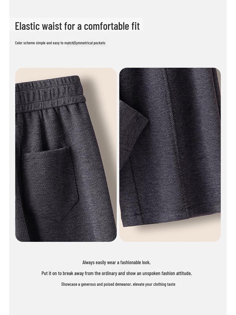 Women's Elastic Waist Loose-Fit Wide-Leg Trousers