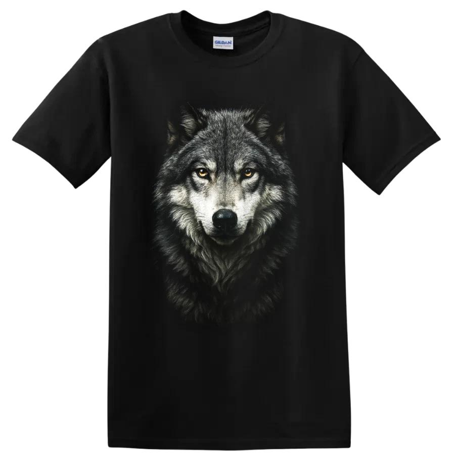 Haunting Eyes Wolf T Shirt Wild Animal Portrait Dark Nature Tee