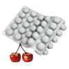 Silica Gel French Mousse Cake Mold, 3D Bakery Artisan Handmade Chocolate Soap Candle Mold, 35-Cavity Cherry