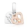788693C01 Sparkling Freehand Heart Double Pendant and Dangle Charm