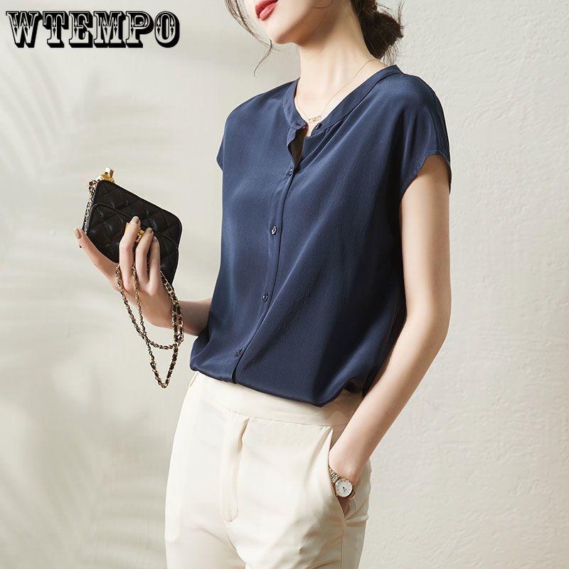 Рубашка с короткими рукавами, женская летняя рубашка с круглым вырезом, женская однотонная повседневная футболка