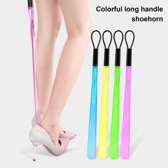 Long Handle Shoe Horn with Hanging Loop Pregnant Women Men Kids Seniors