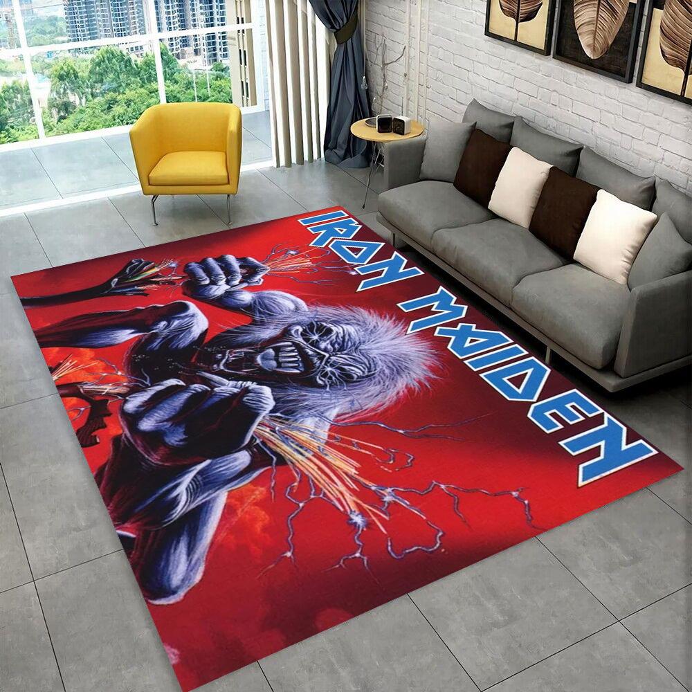 3D I-Iron-M-Maidens Metal Music Rug Carpet for Living Room Bedroom Decor,kids Play Non-slip Decoration for Sofa Doormat Gift