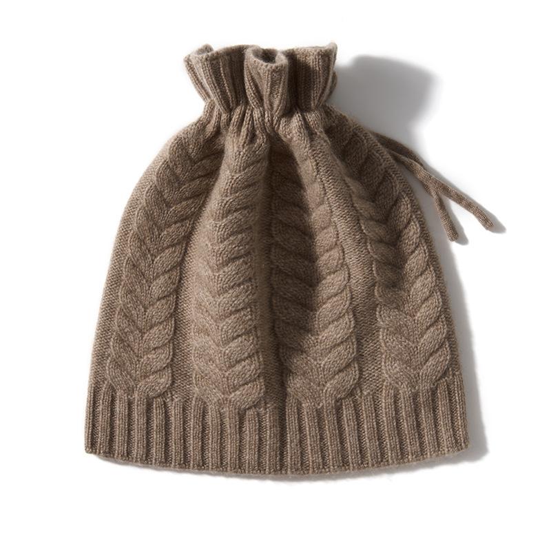 Мягкий кашемир Осень и Зима Новый стиль Женская передняя и задняя строчка Кулиска Простая теплая вязаная повседневная шапка-бандана