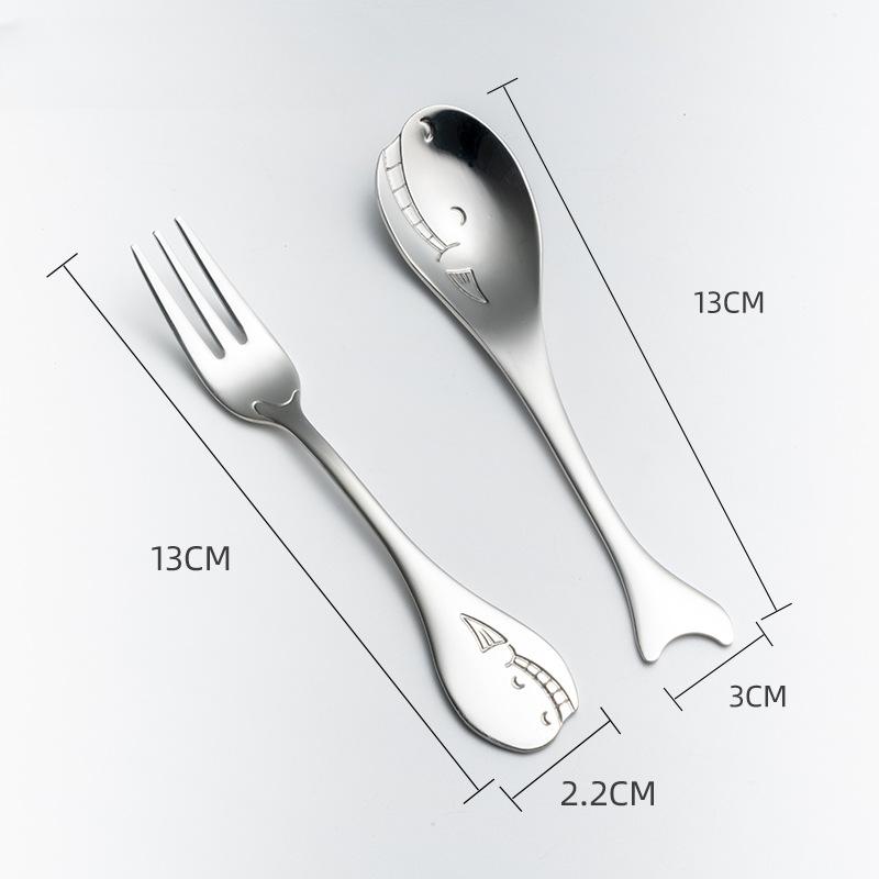 HANYANG Новая креативная милая ложка в виде дельфина, кофейная ложка из нержавеющей стали 304, нож и вилка, ослепительная цветная ложка для перемешивания