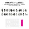 30Pcs Cat-Eye Fake Nails Starry Glitter Irregular Almond Shape Fake Nails for Women