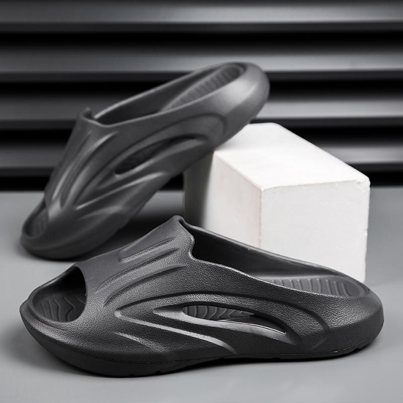 Модные домашние тапочки, мужские тапочки с толстой подошвой, мягкие и удобные туфли для мужчин, нескользящие туфли, нескользящие для дома и улицы, новые