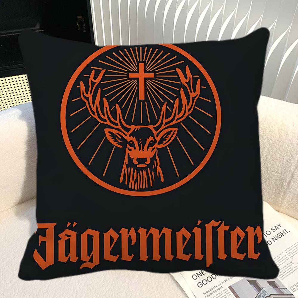 Alcohol Jjagermeister Pillow Case Square Pillow Bedroom Sofa Leisure Comfort Cushion Car Home Decoration